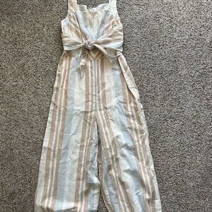 Anthropologie Savannah Striped Linen Jumper